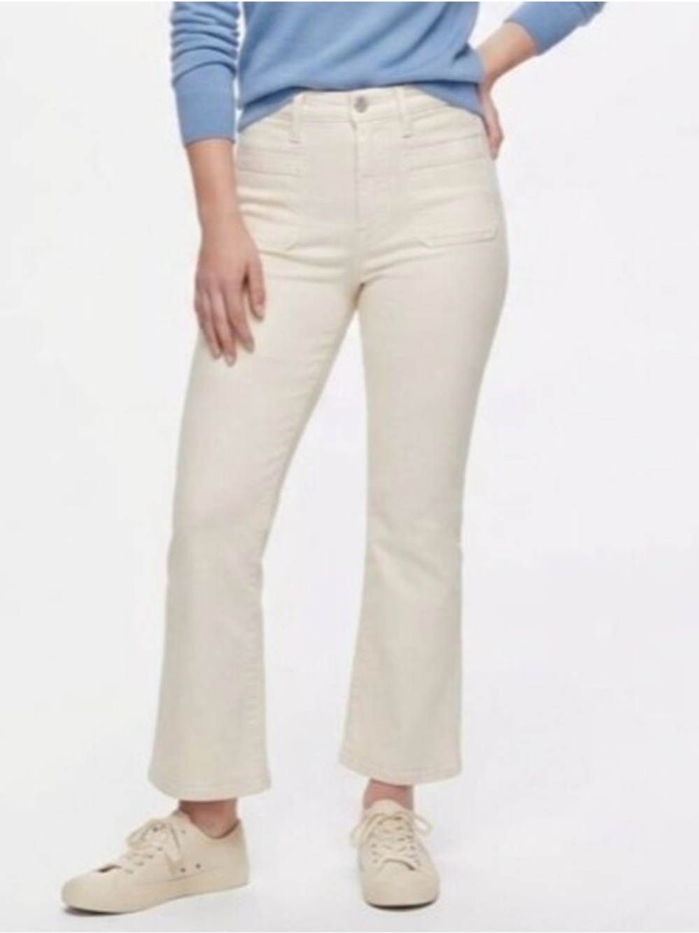 Good American Mini Boot Cropped Bone/Ivory Women’s Jeans, Sz 4/27